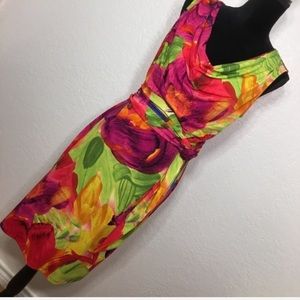 MAGGIE L. Tropical Floral Multicolor Dress